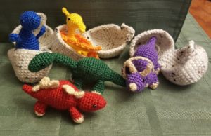 crocheted dinosaurs